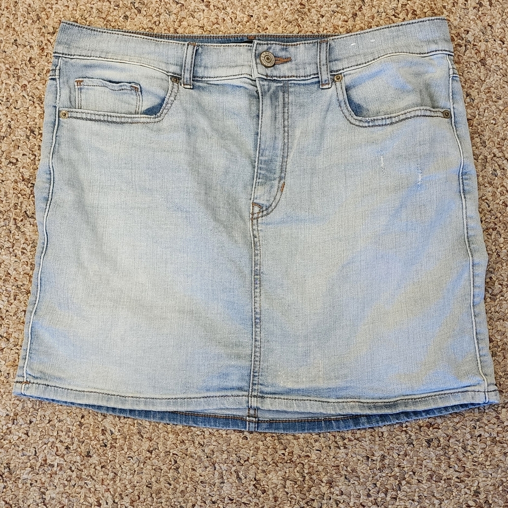 Express High Rise Denim Mini Skirt, Sz 10